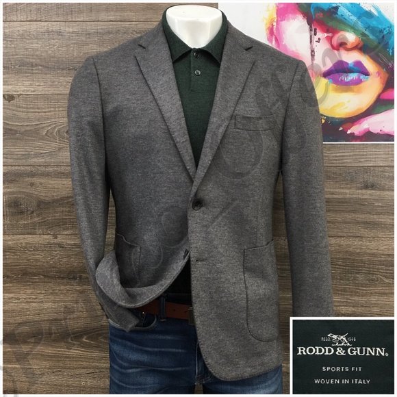 Rodd & Gunn Mens Blazer Sport Coat Two Button Jacket Knit Wool 44R Casual Suits‎ - Picture 1 of 13
